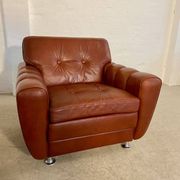 Vintage Danish mid-century Svend Skipper leather club chair 1970s
