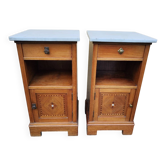 Lot 2 de table de chevet bois marbre