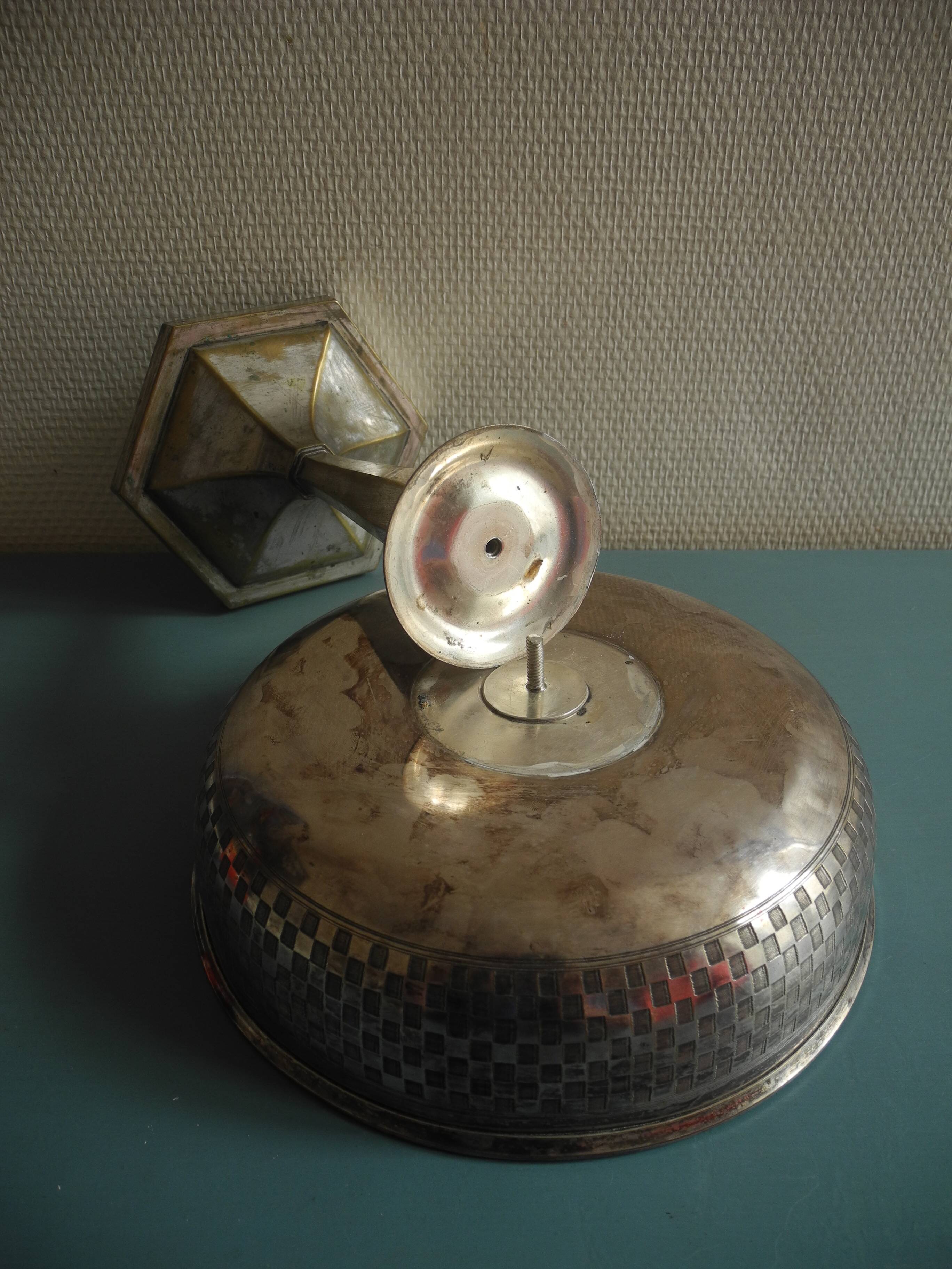 vintage centre table cup silver-plated art deco French silver metal cup