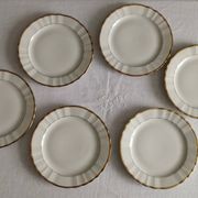 "Pallas" - 6 dessert plates in Limoges porcelain Balleroy & Cie