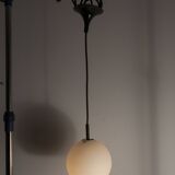 1970 white opaline tulip cone pendant lights (6 available)