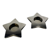 Paire de bougeoirs étoile en inox