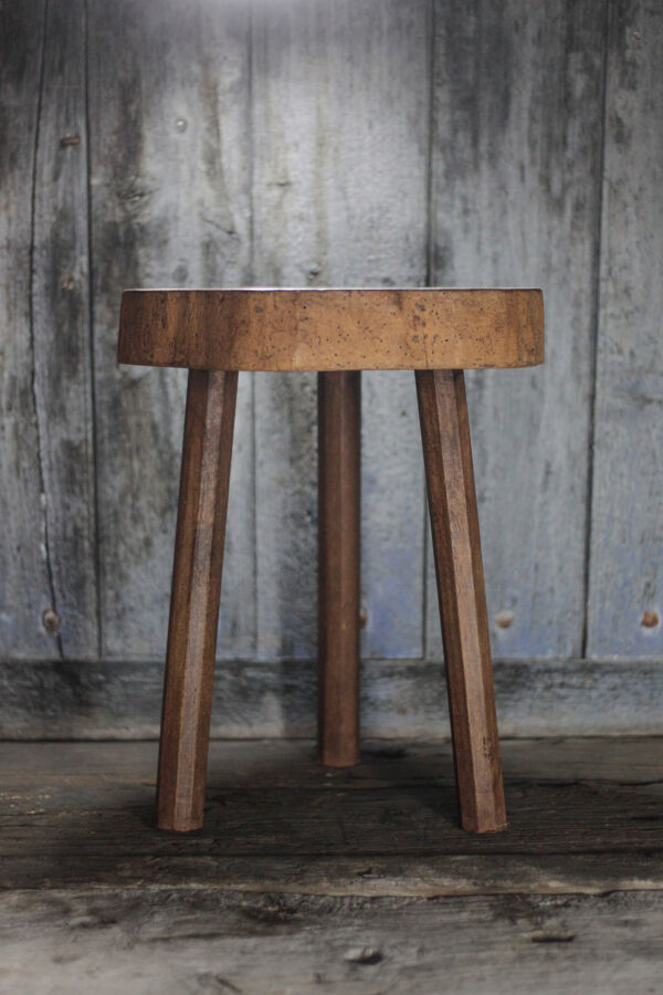 Tabouret vintage, tabouret bois , brutaliste, porte-plante, déco intérieur