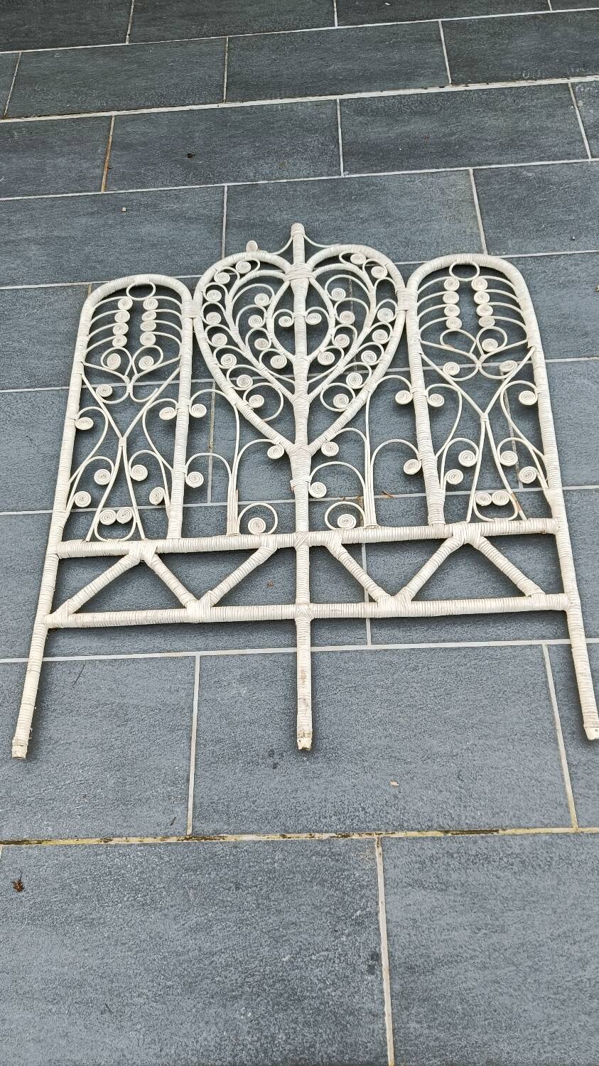 Peacock rattan headboard, 1970