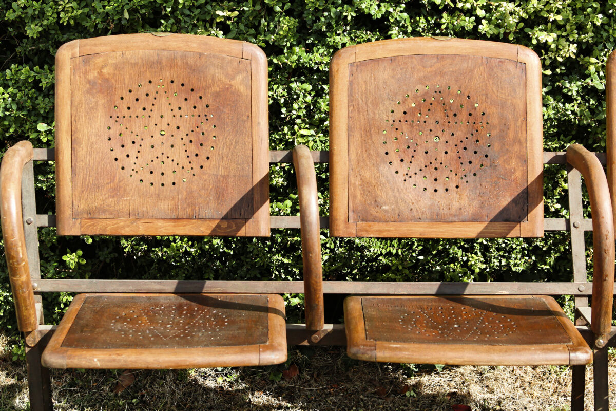 Row of theater folding seats, early twentieth century