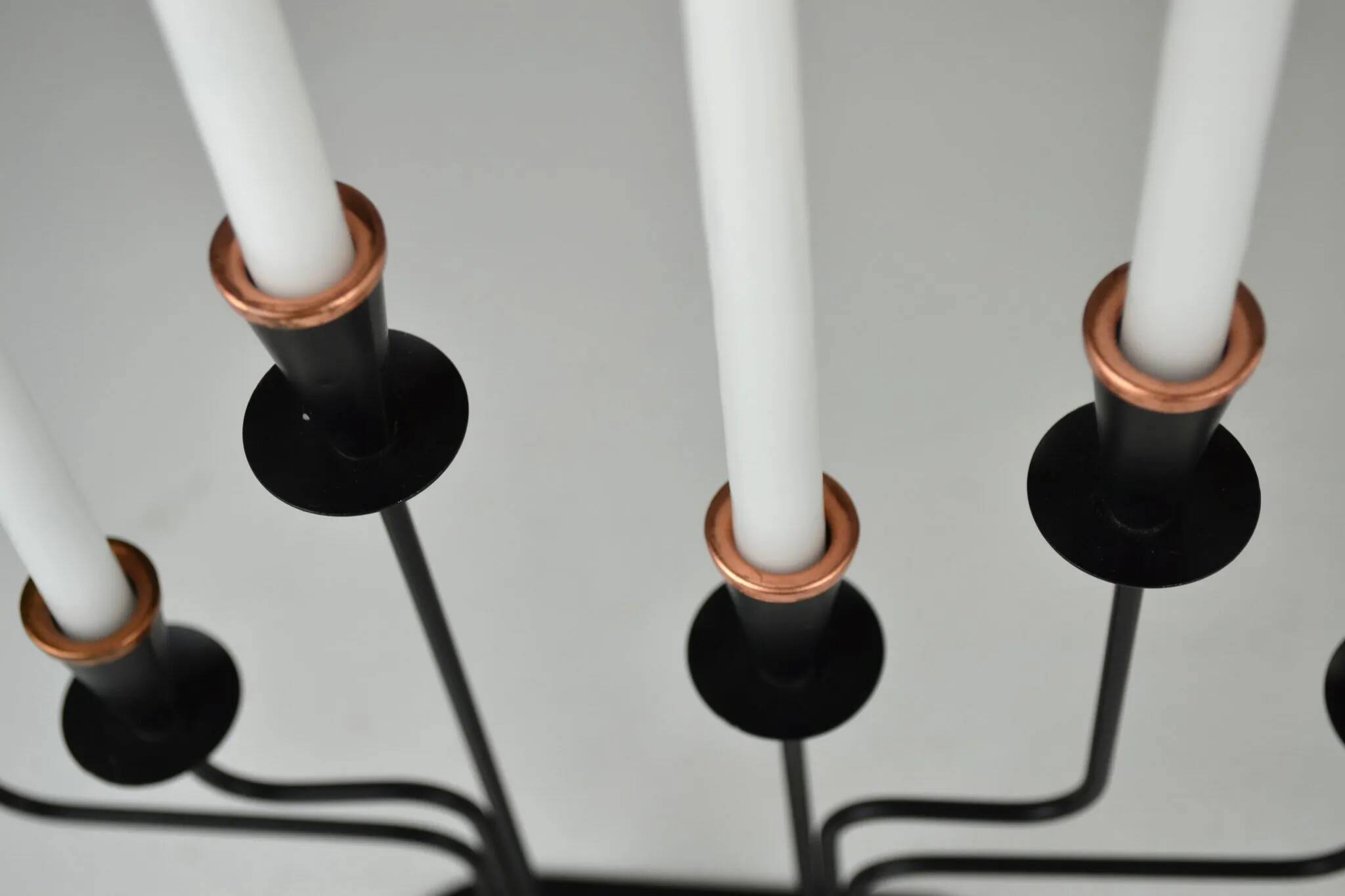 Pair of Six-Candle Candelabras — Gunnar Ander for Ystad-Metall, Sweden, 1960s