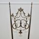 Hollywood regency style brass & velvet chiavarine side chairs, set of 2