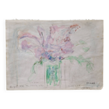 Watercolor by Nagao Usui: Bouquet of flowers