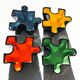 Ensemble de vide poches puzzle en céramique. Italie, années 80