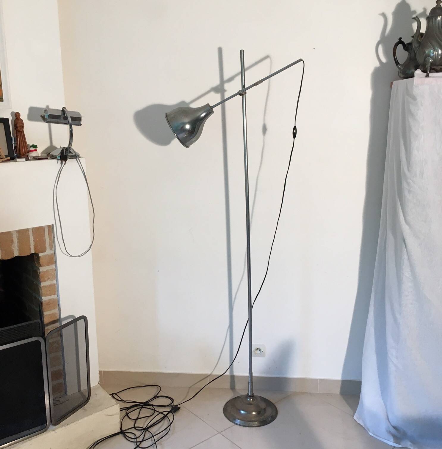 70s metal floor lamp
