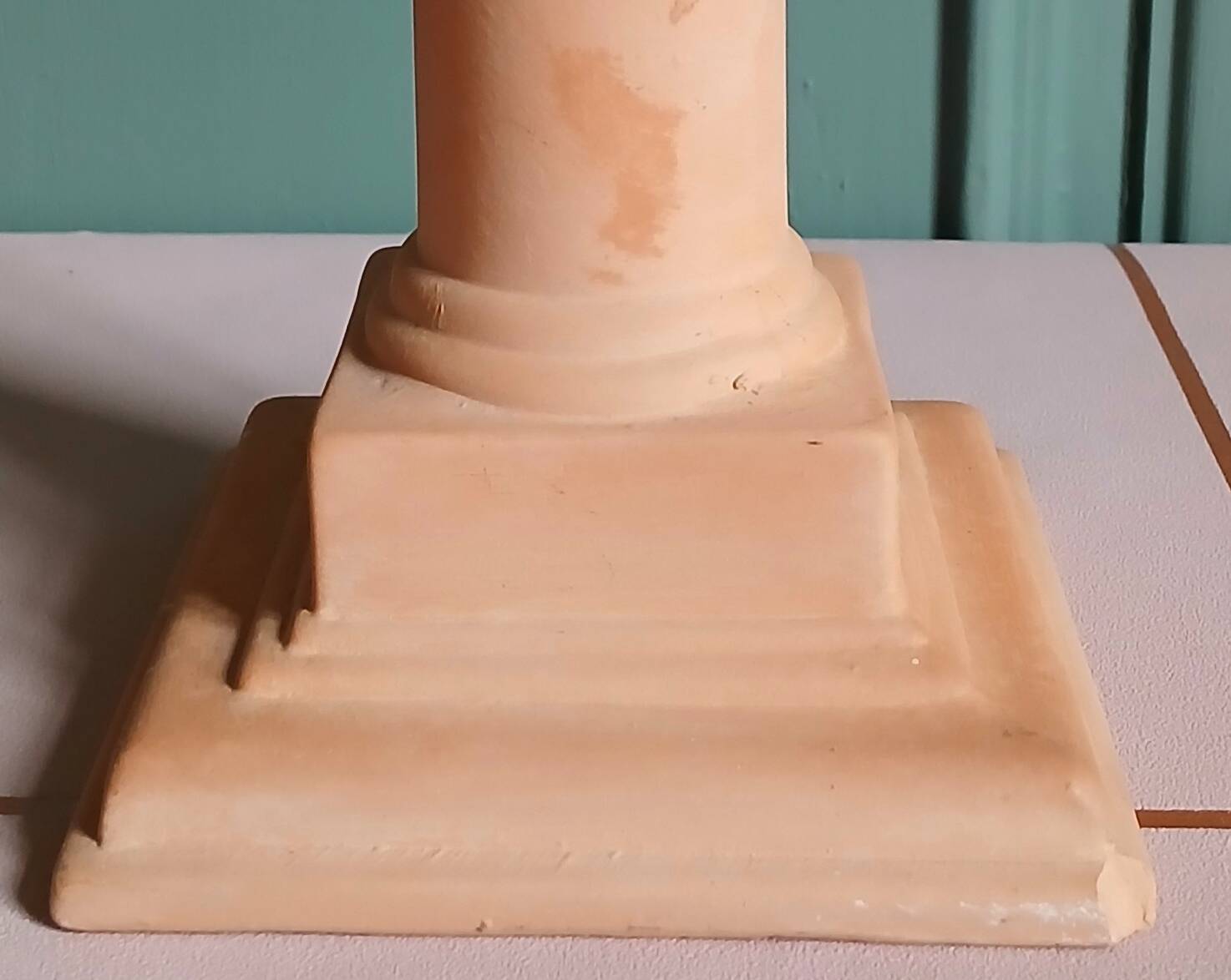 Bougeoir colonne terracotta