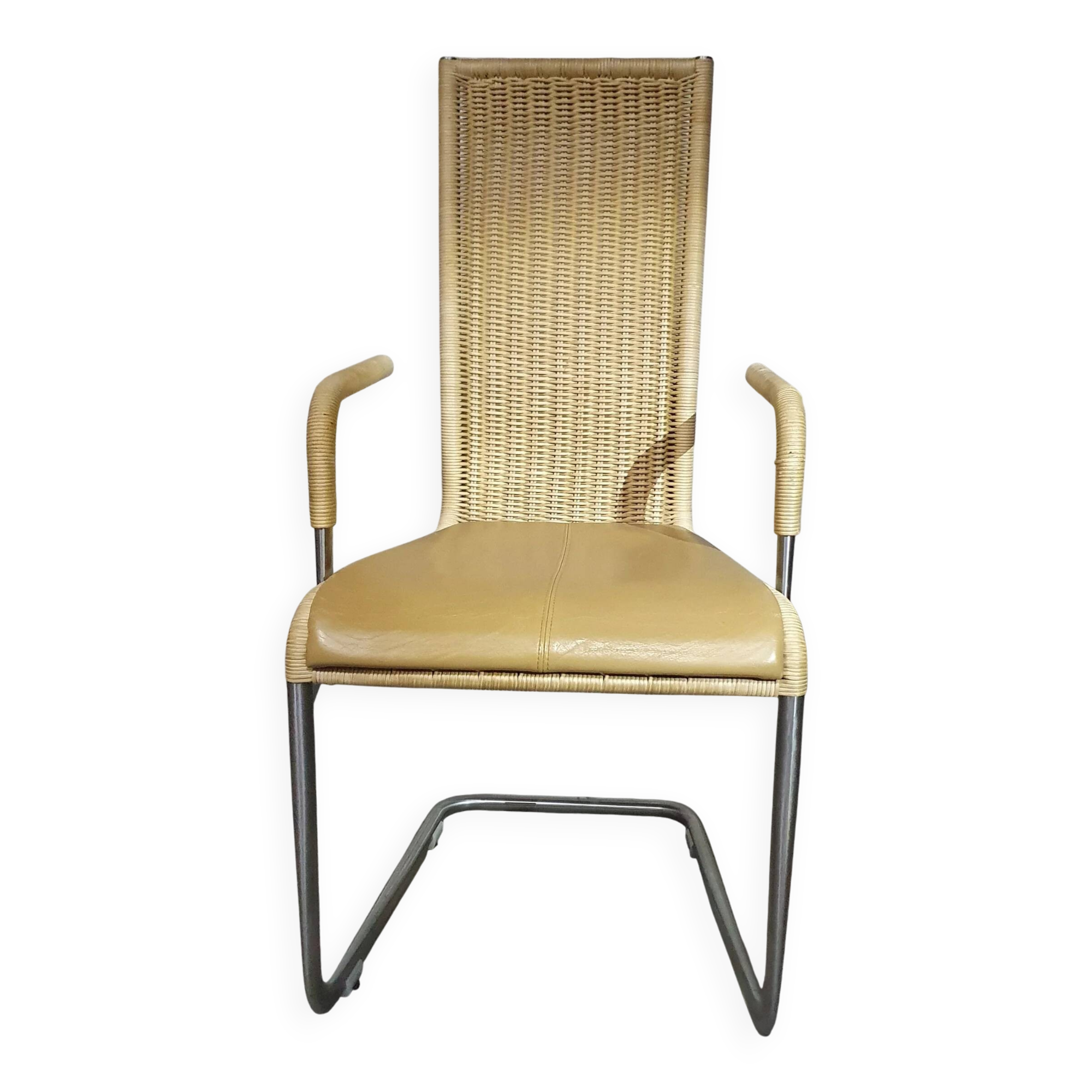 Ensemble de 4 chaises de salle à manger en osier « B25 » par Axel Bruchhäuser pour Tecta, Allemagne, années 1980