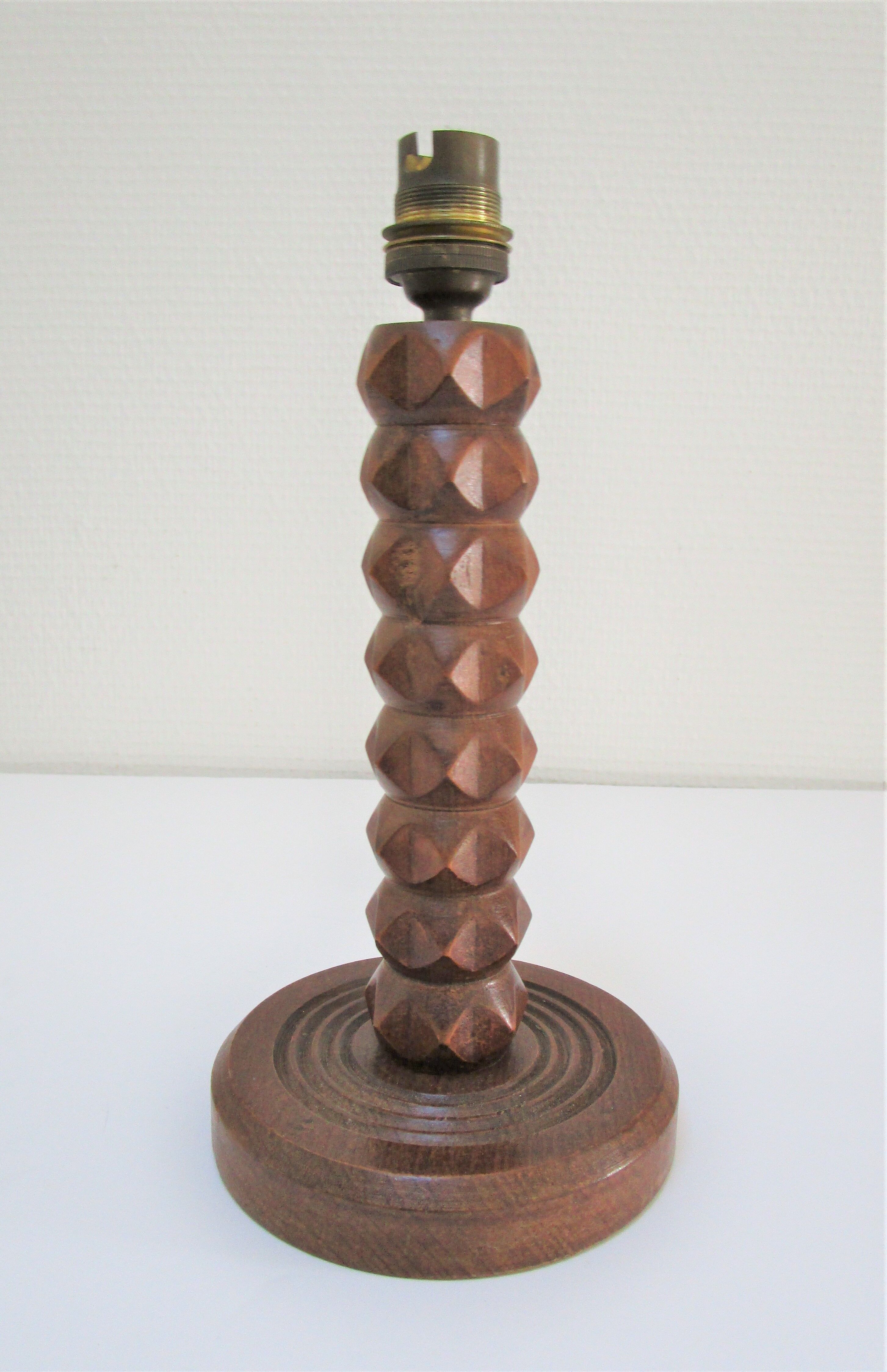 Solid wood lamp foot "diamond tip" years 40-50