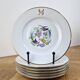 Set of 6 vintage dessert plates Limoges porcelain paradise bird