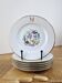 Set of 6 vintage dessert plates Limoges porcelain paradise bird