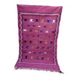 Handmade Berber wool rug: Moroccan Kilim Boho floor rug