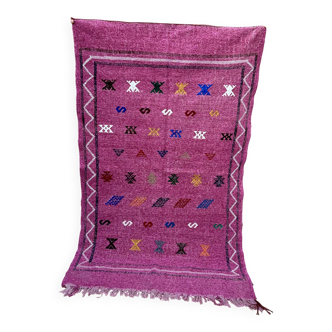 Handmade Berber wool rug: Moroccan Kilim Boho floor rug