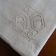 2 old R.A embroidered pillowcases in 73cm by 73cm cotton