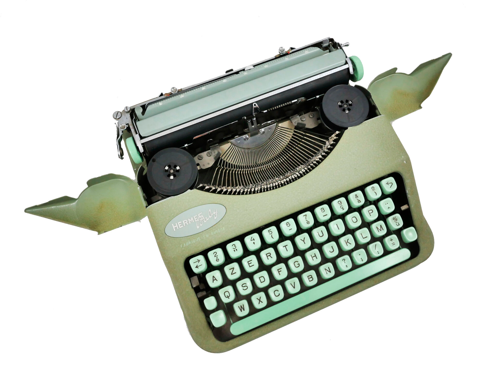 Hermes Baby green sage typewriter
