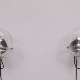 set Basket-Globe wall lamps with raindrop glass bowl by Raak, 1970s