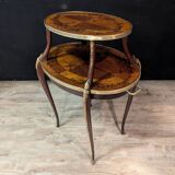 Louis XV style tea table – Marquetry and gilded bronze