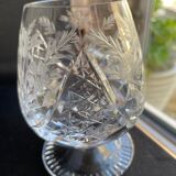 6 verres à cognac – cristal soufflé et taillé