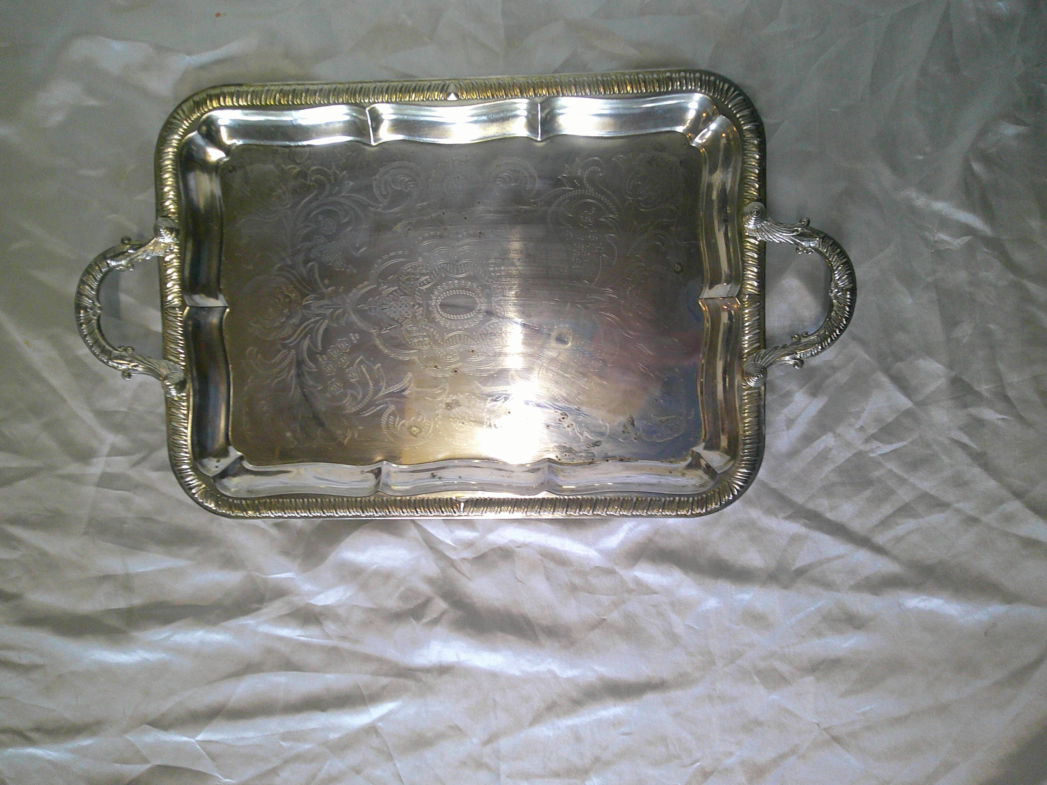 Silver-plated serving tray