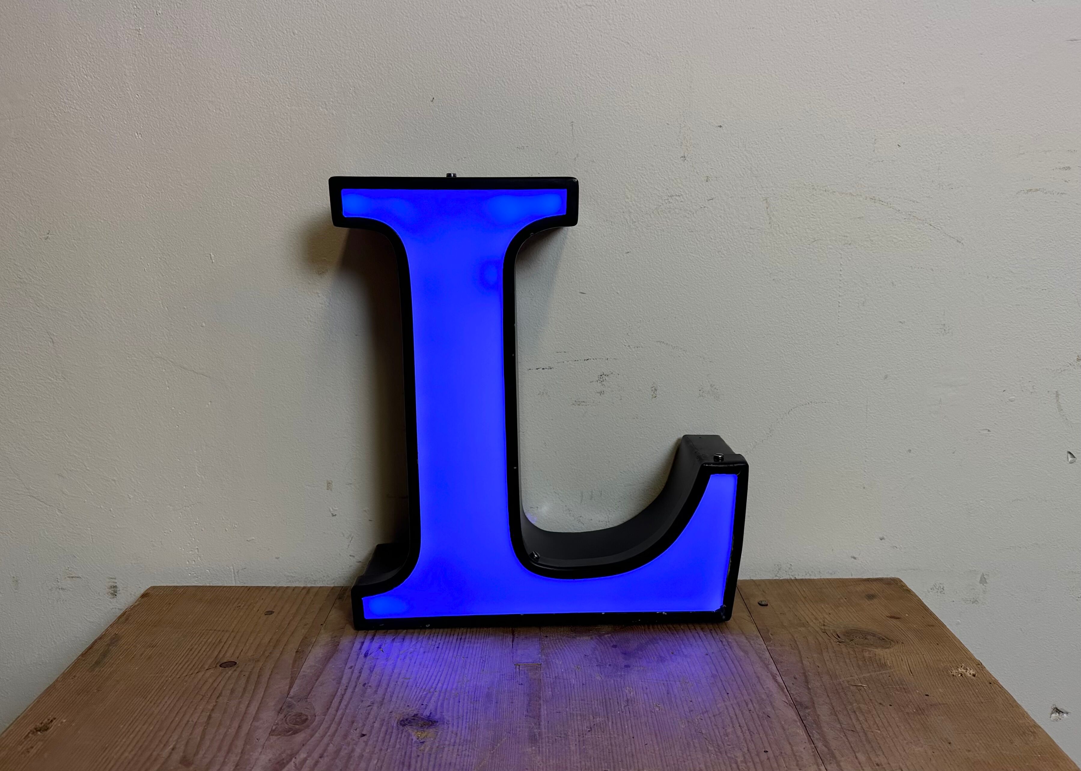 Vintage illuminated letter l , 1970s