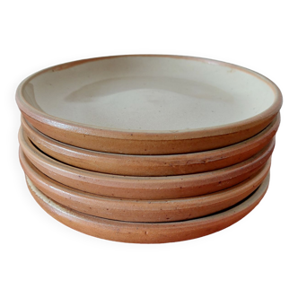 Lot de 5 assiettes à dessert en grès