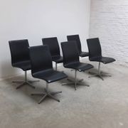 Set of 6 'Oxford' swivel chairs by Arne Jacobsen for Fritz Hansen, 1965