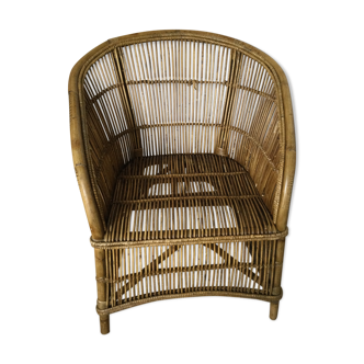 Vintage rattan and bamboo chair