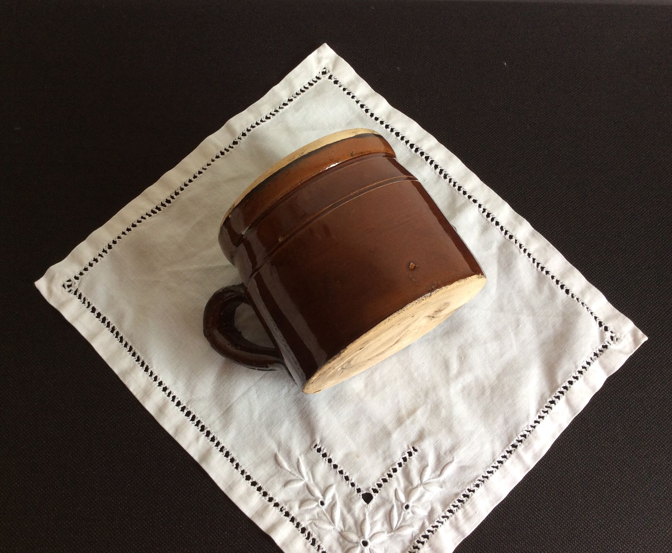 Old glazed creamer brown