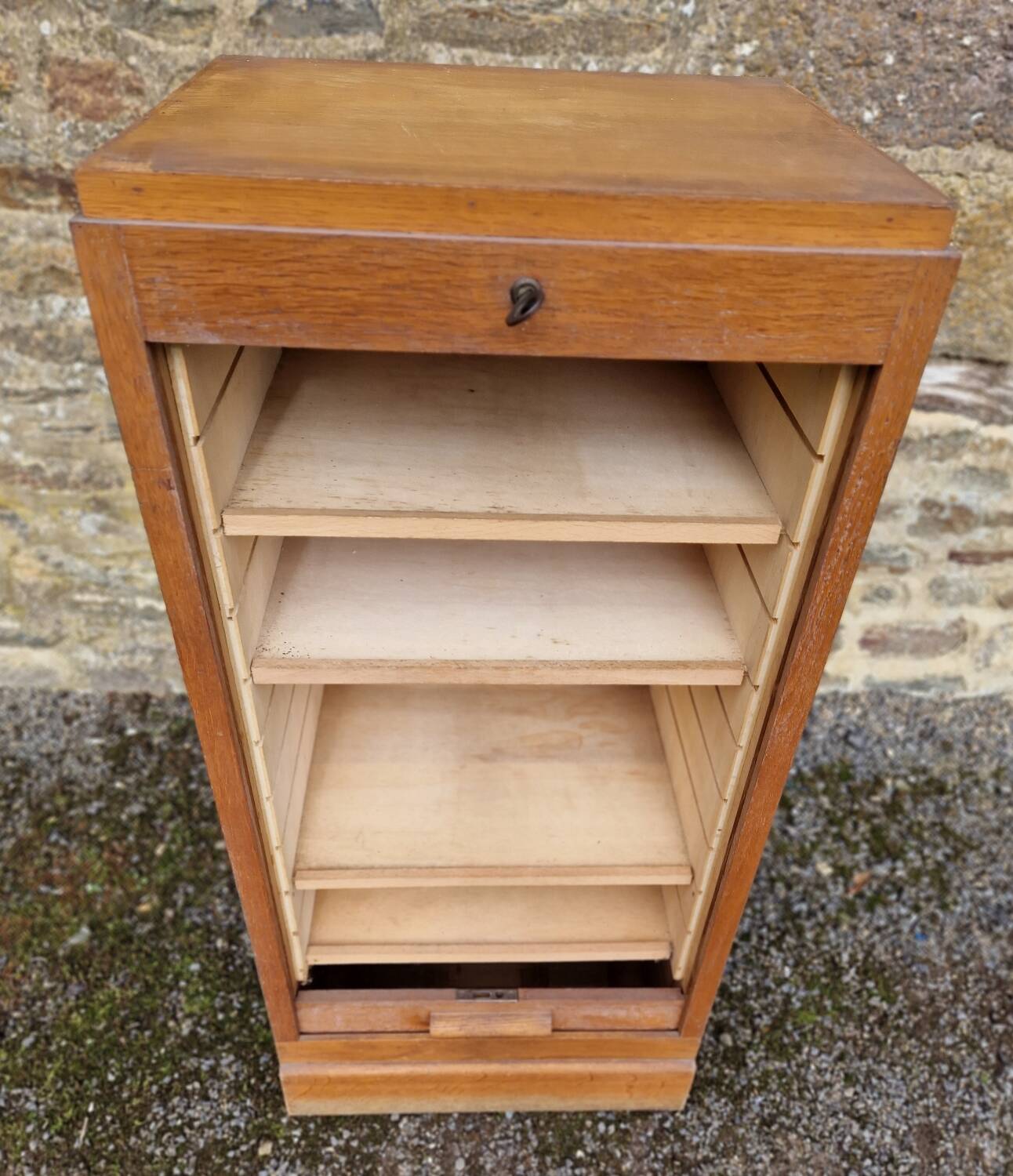 50s/60s curtain filing cabinet
