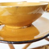 Vaisselle en porcelaine ocre de Roger Mourre pour Dieulefit, France années 1950