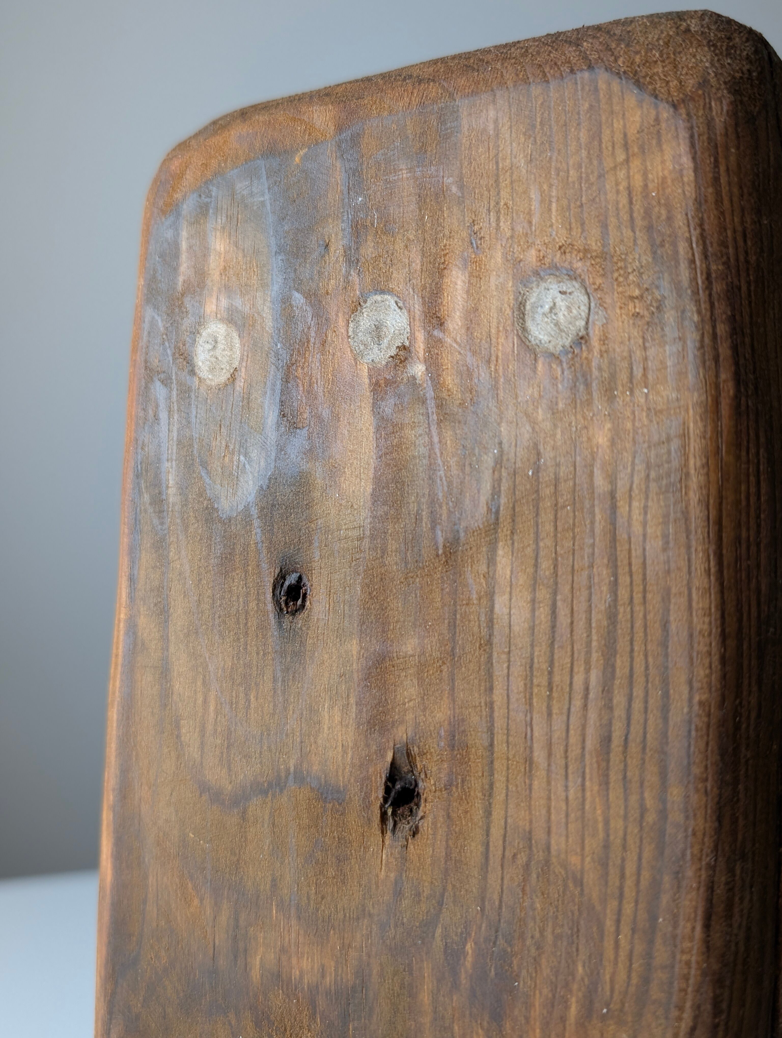 Wabi Sabi pine wood cowboy style stool, 1970s