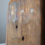 Wabi Sabi pine wood cowboy style stool, 1970s