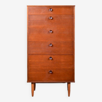 Midcentury avalon chest of drawers / tallboy in teak