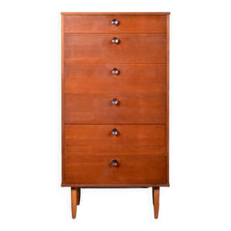 Midcentury avalon chest of drawers / tallboy in teak