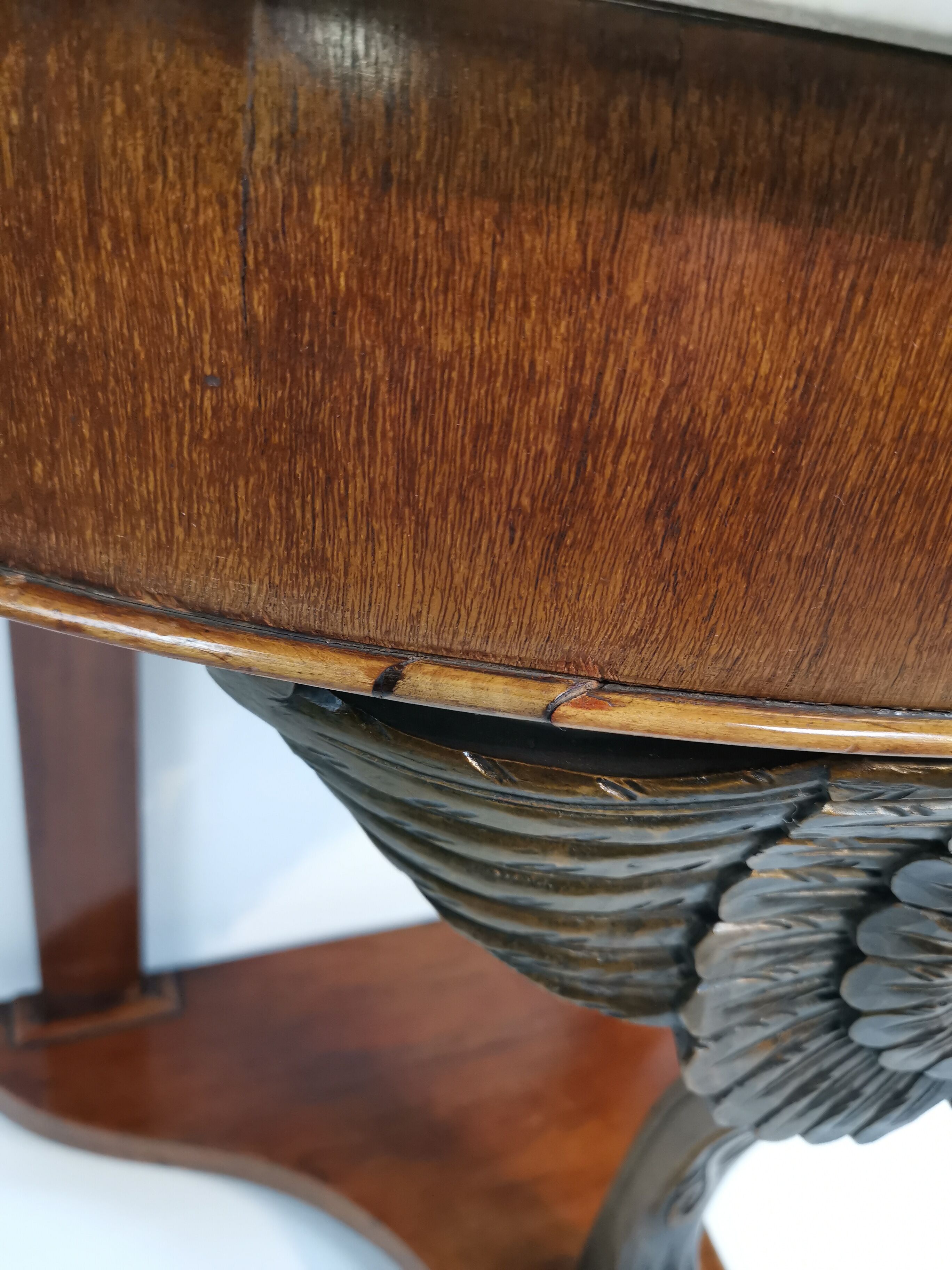 Empire demi lune sphinx console table