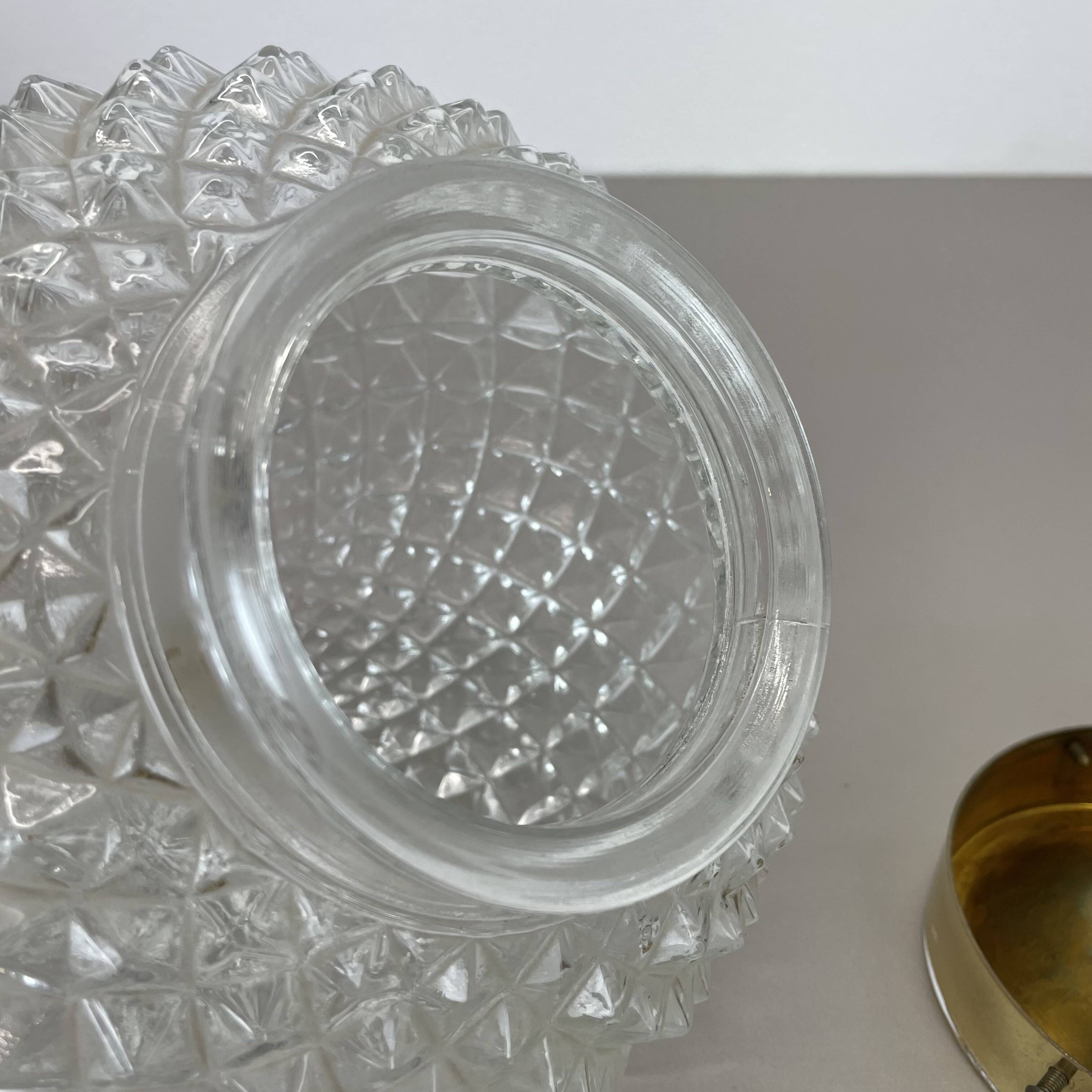 Modernist  "pineapple" ceiling light by glashütte limburg attrib., germany 1970