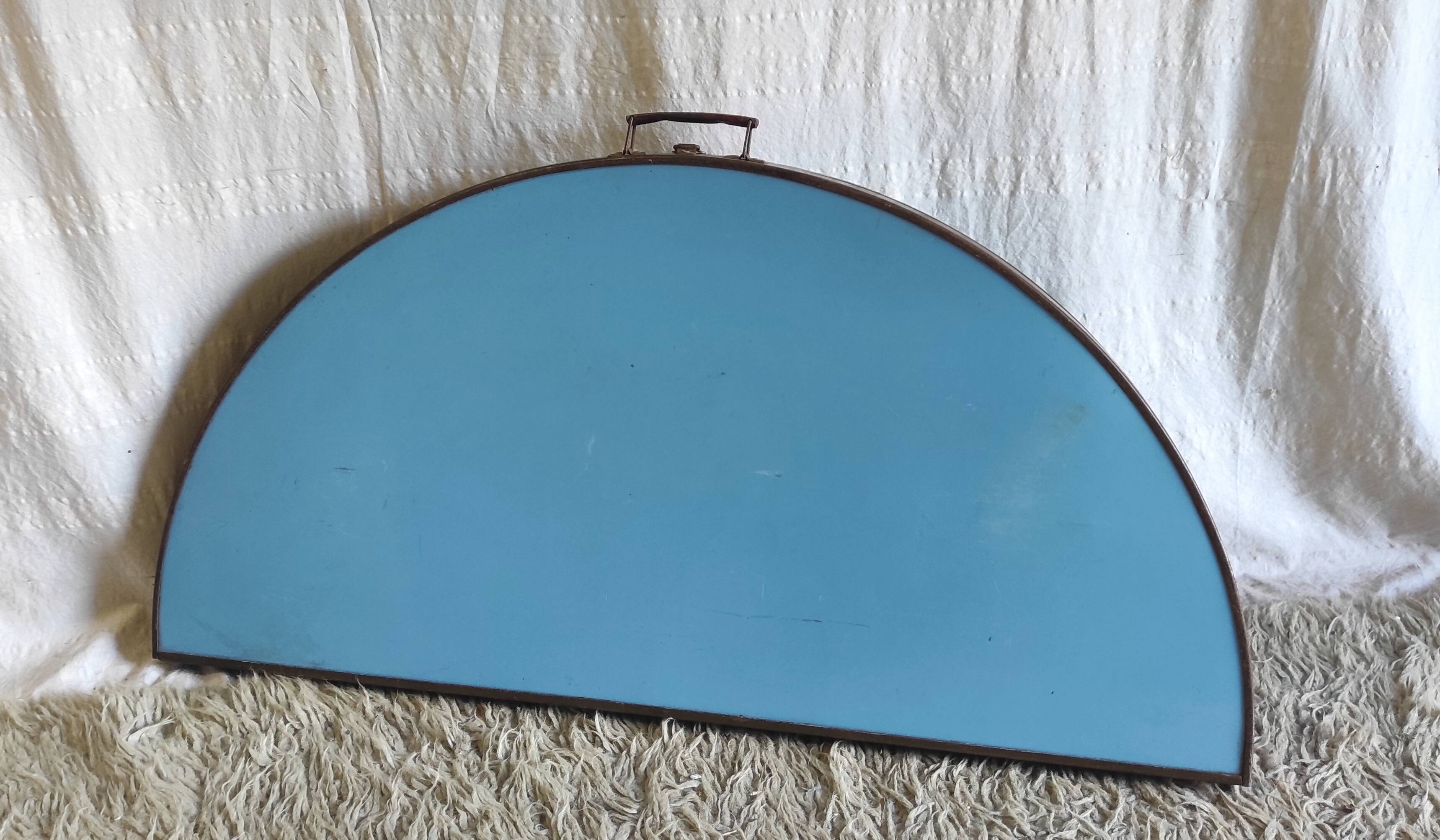 Folding metal and formica table in blue - 1960s/70s