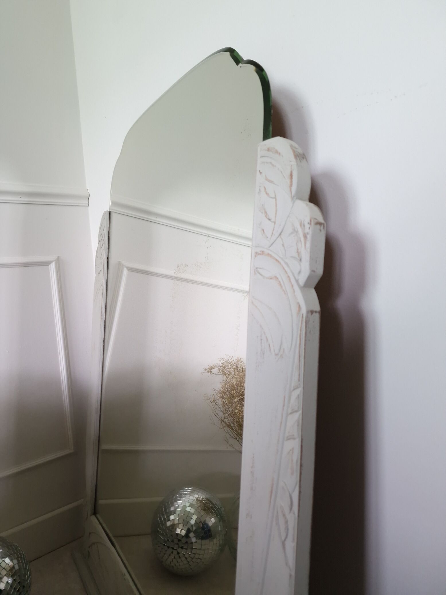 Grey art deco mirror