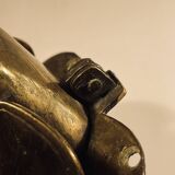 Door knocker / wall paperweight, bronze elephant sculpture
