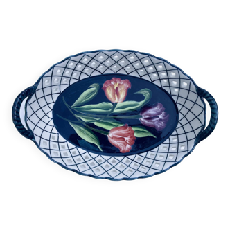 Delft / Delfleur porcelain fruit basket, hand painted made in Holland