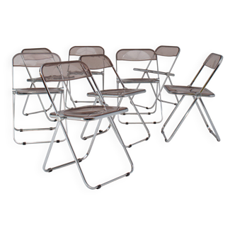 Set of 8 Plia Chairs by Giancarlo Piretti