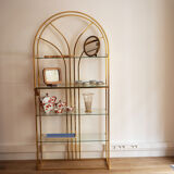 Gold glass and metal shelf