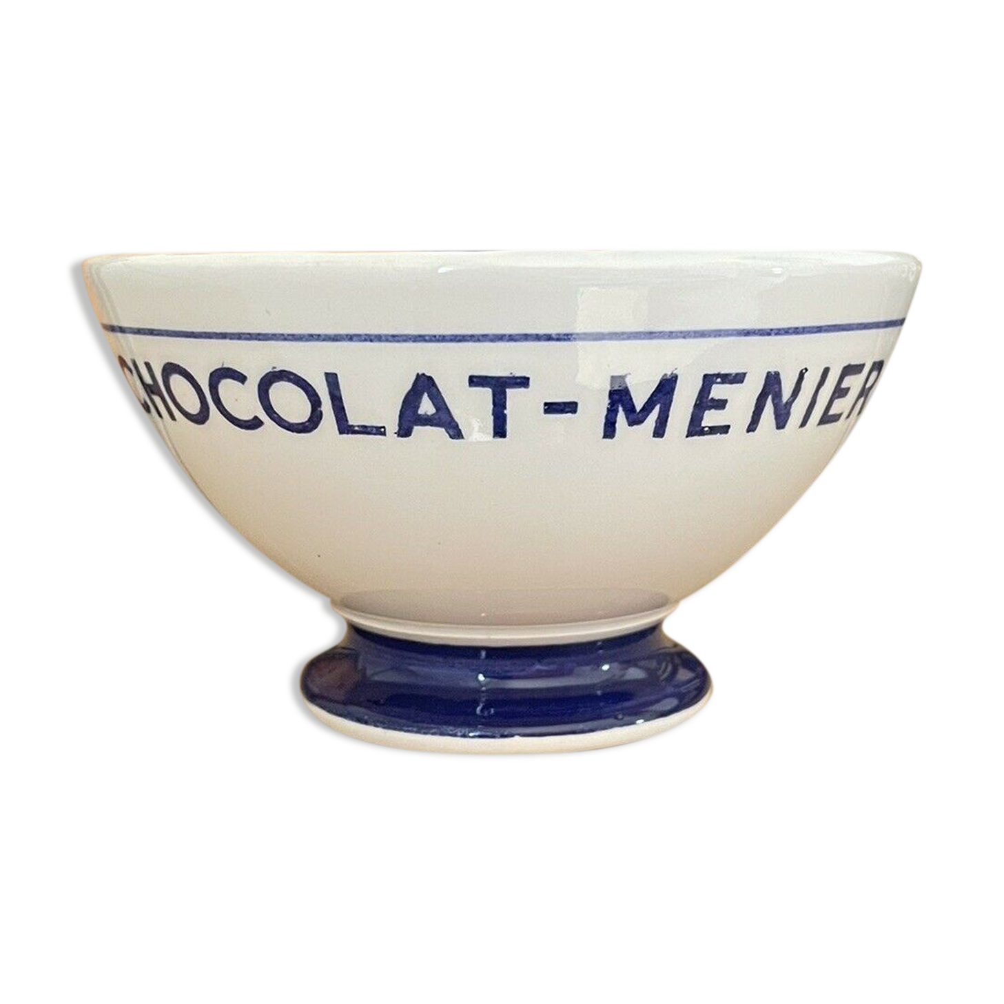 Bowl in faience chocolate menier advertising grocery hbcm