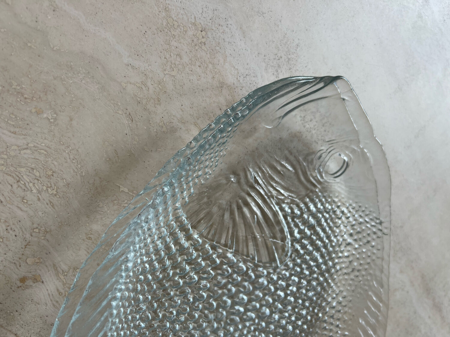 Assiettes vintage poisson verre arcoroc