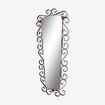 Wrought iron mirror 1960 117x46cm