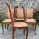 Vintage regency cherry chairs with canned backrests and seats